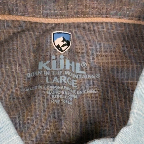 Kuhl Shirt Mens L Light Blue Karib 7259 Button Up Outdoor Hiking Wicking Light - Picture 3 of 8